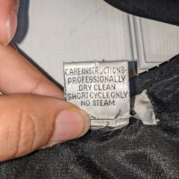 Mark & John by Gopal Vintage Black Sequined Beaded Silk Cocktail Evening Dress L - Picture 10 of 14